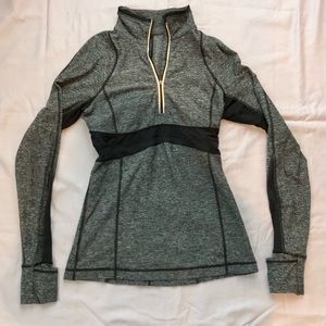Lululemon Black Herringbone Full Tilt Pullover Size 6